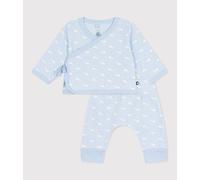 Ensemble long 2 pièces bébé en coton, imprimés baleines Petit Bateau - bleu - Taille 6 mois 6M bleu/écru