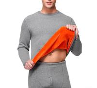 Ensemble Long Johns Top Manches Longues L-5XL | pour velours épaissi, tailles L à 5XL, chaleur exceptionnelle, coupe régulière, usage quotidien(Light Grey 4XL)