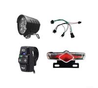 Ensemble Lumière Vélo, Phare de Vélo électrique avec Klaxon, Feu Arrière Vélo électrique avec Clignotant et Feu Stop, Eclairage Velo Avant et Arriere pour Bafang KT