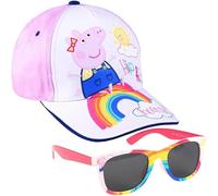 Ensemble Lunettes de Soleil et Casquette Peppa Pig - 2 à 5 ans - Protection UV 400 et Filtre de Catégorie 3 - Casquette Enfant avec Scratch Réglable - Produit Original Conçu en Espagne