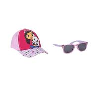 Ensemble lunettes de soleil et chapeau Gabby's Dollhouse - Rose - Protection UV 400 et filtre de catégorie 3 - Chapeau pour enfant avec velcro ajustable - Produit Original Fabriqué en Espagne