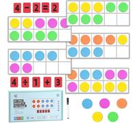 Ensemble Magnétique de dix Cadres, Manipulateurs de Maths pour Enfants, 5 Cadres et 50 Disques Colorés, EVA Numéros, Aimants De Réfrigérateur, Jouet Éducatif Montessori