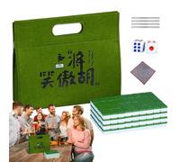 Ensemble Mahjong chinois petit, nappe, sac de transport, dés, règle de | Jeu de table Mahjong pour la nuit d'un ami, fête d'anniversaire