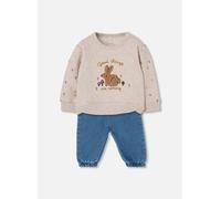 Ensemble Maille Bébé Fille Broderie Lapin Marron 18M(81CM)