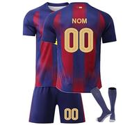 Ensemble Maillot de Football personnalisé Enfant 2025/2026 - Maillot + Short + Chaussettes - avec nom et numéro pour garçons et Filles A04