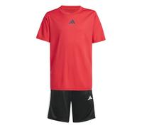 Adidas Train Essentials 3 Stripes Tee Short Sleeve Set Rouge 11-12 Years Enfants