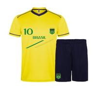 Ensemble Maillot Et Short Football Homme Inspiré Brésil (Taille L,Couleur Jaune)