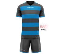 Givova Rugby Short Sleeve Set Bleu,Gris M Homme