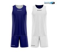 Ensemble maillot et short réversible Givova Bleu S
