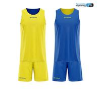 Ensemble maillot et short réversible Givova Jaune 3XL