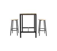 The Home Deco Factory - Ensemble mange debout et 2 tabourets Kalo - Marron et noir - Kalo