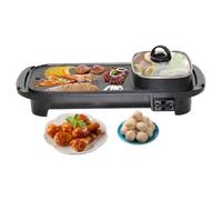 Ensemble Marmite Et Gril Électrique Multifonction, Sans Fumée, Antiadhésif, Moulé Sous Pression Épais, Facile À Nettoyer, Prêt L'emploi For La Maison