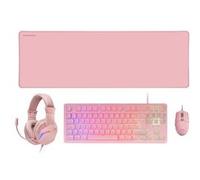 Ensemble Mars Gaming MCP-RGB3 Combo, Clavier FRGB, Souris RGB Flow 3200 DPI, Casque RGB et Tapis de souris XXL, Rose, Langue Français