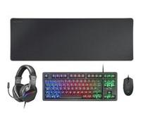 Ensemble Mars Gaming MCP-RGB3 Combo, Clavier FRGB, Souris RGB Flow 3200 DPI, Casque RGB et Tapis de souris XXL, Noir, Langue Portugais G