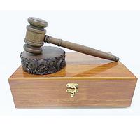 Ensemble marteau et bloc au design unique - Cadeau pour juge avocat ou amateurs de vente aux enchères - Coffret cadeau en bois massif