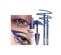 Ensemble mascara et eyeliner bleu, mascara imperméable 5D, volume et longueur, allongement naturel, crayon à eyeliner bleu anti-taches, kit de maquillage naturel pour les yeux pour femme, ensemble de