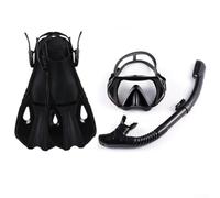 Ensemble masque, tuba sec adapté aux débutants et palmes de performance pour tous (taille L/XL, noir)