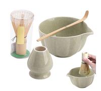 Ensemble Matcha - Kit traditionnel de fouet en bambou, bol de préparation au thé en céramique - outils japonais authentiques pour la méditation quotidienne Ritual Green Tea Cérémonie Mindfulness Brewi