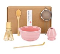 Ensemble matcha rose avec balai à matcha, bol à matcha