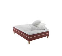 Ensemble matelas 100% latex, sommier, pieds, couette et oreiller Crépuscule 600 - 140x190