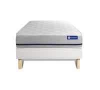 Ensemble matelas 120x190 ACTILATEX SOFT 3zones de confort + sommier KIT blanc