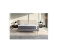 Ensemble matelas 140 x 190 cm Vingt-Six - Ressorts ensachés - Ep : 26 cm - Ferme - sommier Gris