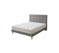 Ensemble matelas 140 x 200 - 100% latex 3 zones PURE avec sommier + Tête de lit gris