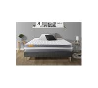 Ensemble matelas 140 x 200 cm Memo plus - Mousse à mémoire de forme - Ep : 24 cm - Ferme - sommier kit Gris