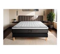 Ensemble matelas 140 x 200 cm Suite - Ressorts ensachés - Ep : 26 cm - Equilibré - sommier Noir G