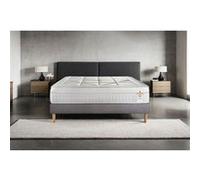 Ensemble matelas 140 x 200 cm Vingt-Huit - Ressorts ensachés et mémoire de forme - Ep : 28 cm - Equilibré - sommier kit Gris G