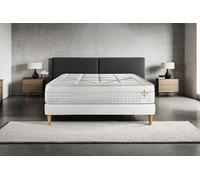 Ensemble matelas 140 x 200 cm Vingt-Huit - Ressorts ensachés et mémoire de forme - Ep : 28 cm - Equilibré - sommier kit Blanc