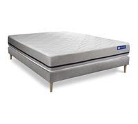 Ensemble matelas 140x190 ACTILATEX SOFT 3zones de confort + sommier KIT gris