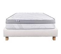 Ensemble Matelas 140x190 cm, Relaxation, 26 cm, ressorts ensachés, ferme, face été/hiver + sommier beige ep20cm G