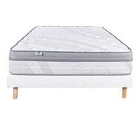 Ensemble Matelas 140x190 cm, Relaxation, 26 cm, ressorts ensachés, ferme, face été/hiver + sommier blanc ep 13cm G