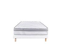 Ensemble Matelas 140x190 cm, Relaxation, 26 cm, ressorts ensachés, ferme, face été/hiver + sommier blanc ep 13cm