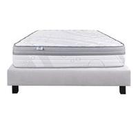 Ensemble Matelas 140x190 cm, Relaxation, 26 cm, ressorts ensachés, ferme, face été/hiver + sommier gris ep20cm