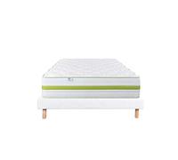 Ensemble Matelas 140x190 cm, Rêverie, 30 cm, mémoire de forme, ferme, face été/hiver + sommier blanc ep 13cm