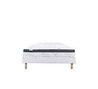 Ensemble Matelas 140x190 cm, Sleeplux, 26 cm, mousse mémoire de forme, ferme, face été/hiver + sommier blanc ep 13cm