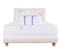 Ensemble Matelas 140x190 cm, Thermotec, 24 cm, ferme, face été/hiver + sommier beige ep20cm + 2 oreillers + couette + Tête de Lit G