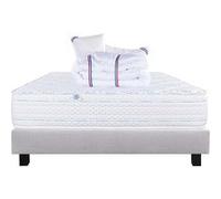 Ensemble Matelas 140x190 cm, Thermotec, 24 cm, ferme, face été/hiver + sommier gris ep20cm + 2 oreillers + couette G