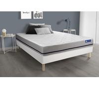 Ensemble Matelas 140x200 Actiflex Soft 3zones De Confort + Sommier Kit Blanc