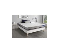Ensemble Matelas 140x200 Actilatex Soft 3zones De Confort + Sommier Kit Blanc