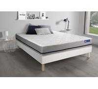 Ensemble Matelas 140x200 Actilatex Soft 3zones De Confort + Sommier Kit Blanc