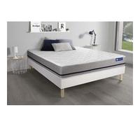 Ensemble Matelas 140x200 Actilatex Soft 3zones De Confort + Sommier Kit Blanc