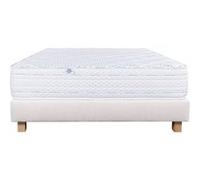 Ensemble Matelas 140x200 cm, Thermotec, 24 cm, mémoire de forme, ferme, face été/hiver + sommier beige ep20cm G