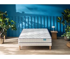 Ensemble matelas 160 x 200 cm et sommier 2 x 80 x 200 cm blanc - Merinos Funny Lit
