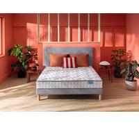 Ensemble matelas 160 x 200 cm et sommier 2 x 80 x 200 cm chine gris clair - Merinos Morning Routine