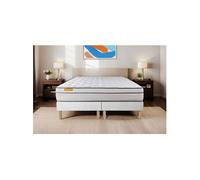 Ensemble matelas 160 x 200 cm Memo luxe - Ressorts ensachés - Ep : 26 cm - Equilibré - sommier Blanc