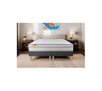 Ensemble matelas 160 x 200 cm Memo luxe - Ressorts ensachés - Ep : 26 cm - Equilibré - sommier Gris