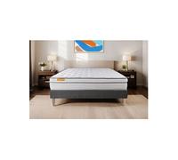 Ensemble matelas 160 x 200 cm Memo luxe - Ressorts ensachés - Ep : 26 cm - Equilibré - sommier Gris
